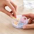 thumbnail image 7 of Pill Box Organizer Round 4 Compartment Clear Plastic for Daily Travel Purse, 7 of 7