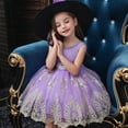 thumbnail image 5 of Fesfesfes Children's Princess Dress Halloween Witch Dress Embroidered Mesh Dress Toddler Girls Dress with Hat Cosplay Spring Saving, 5 of 5
