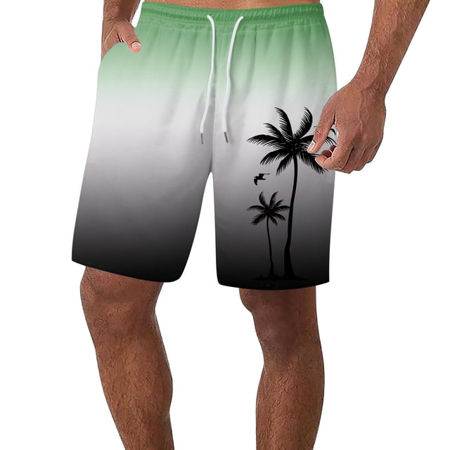 EHQJNJ Mens Casual Shorts Elastic Mens Beach Shorts Casual Lightweight Drawstring Holiday Tropical Shorts with Pockets Mens Shorts Casual Stretch Waist,L