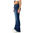 thumbnail image 6 of Teen Girls Slim Fit Flare Jeans Denim Elastic Waist Ruffle Trim Fashion Bell Bottoms for Party School Casual Outfits, 6Y-13Y, 6 of 6