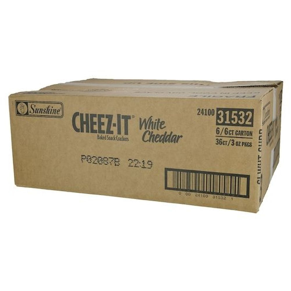 Sunshine Cheez-It White Cheddar Cracker, 3 Ounce bag -- 18 per case.