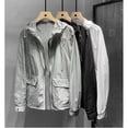thumbnail image 3 of Sunscreen Men‘s Ultra Thin Breathable Summer Ice Silk Coat Quick Dry Skin Windbreaker Hooded Stretch Sports Jacket W154, 3 of 7