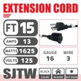 thumbnail image 2 of Cable de extensión EP, paquete de 2 unidades, 4,5 m, negro, exterior, 16/3 SJTW 13A UL, 2 of 7