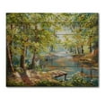 thumbnail image 3 of Designart 'Meandering River With Autumn Forest' Lake House Print on Natural Pine Wood, 3 of 5