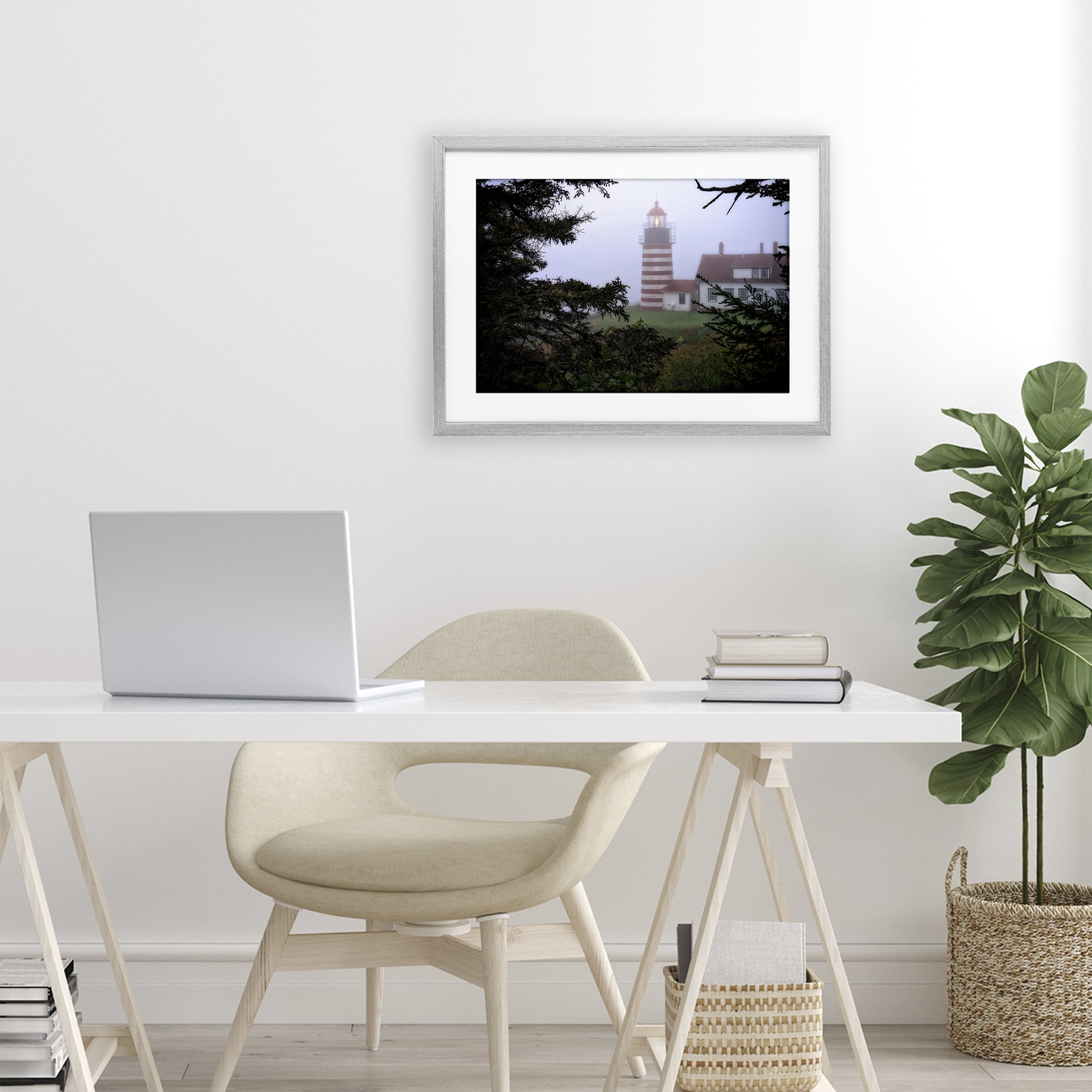 Stupell Industries Socked In By Fog Gray Framed Print Under Glass, design by Rick Berk