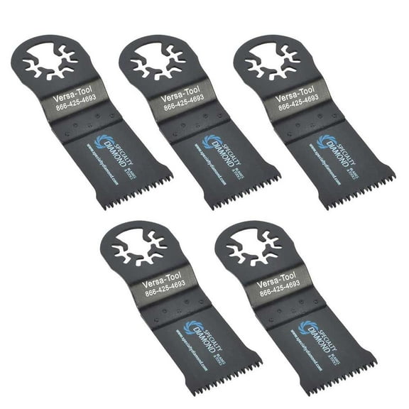 Versa Tool MB5C 35mm Japan Cut Tooth HCS Multi-Tool Saw Blades 5/Pack Fits Fein Multimaster, Dremel, Bosch, Craftsman, Ridgid Oscillating Tools