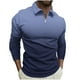 thumbnail image 2 of Blusa y camisa de manga larga con cuello vuelto para hombre, jersey con cremallera, color liso, solapa, blusa de manga larga con cuello vuelto, blusa para hombre, blusa de poliéster, 2 of 5
