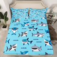 thumbnail image 2 of Homewish Funny Ocean Shark Full Size Sheets for Kids, Kawaii Cute Cartoon Animal Bed Sheets, Marine Theme Sheet Sets, Super Cozy Room Decor, 4-Piece, 2 of 7