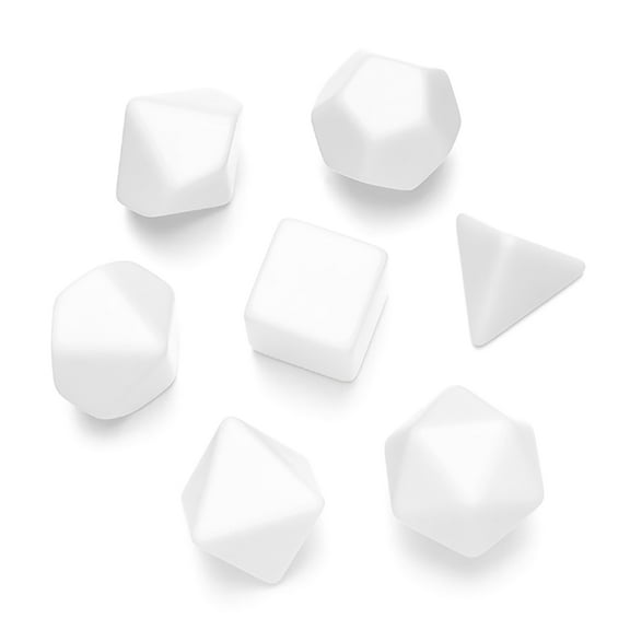 FEAMOS 7Pcs Polyhedral Dices Multiple-faced Various Shape Engravable Game Dices for Club Party Family Board Game Props