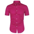 thumbnail image 1 of INSPIRE CHIC Men's Short Sleeves Polka Dots Button Down Shirt Rose Red 38, 1 of 6