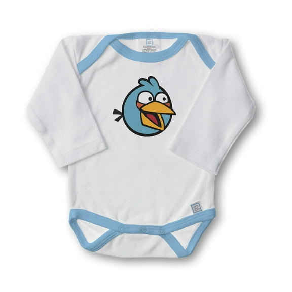 Classic Angry Birds Long-Sleeved Bodysuit, 3-Inch Blue Bird, Newborn