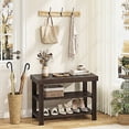 thumbnail image 4 of EDX 3 Tier Bamboo Shoe Rack Bench, 11.3'' x 19.7'' x 18'' Storage Seat Organizer with 286lb Capacity for Entryway,  Bedroom and Living Room,  Brown, 4 of 9
