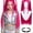 Pink, variant on Guvpev Girls Popular Singer Hot Pink Pigtail Costume Wig, Pop Idol Group Cosplay Hair with Choker Necklace & Wig Cap, Kids Halloween Party Dress Up Accessories