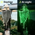 thumbnail image 6 of Halloween Hanging Skull Ghost Decoration, LED Light Up Grim Reaper Ornament With Tattered Gauze Body For Porch Tree Yard Door Indoor Outdoor Party Hau*nted Hous Horror Scene Decor, 6 of 6