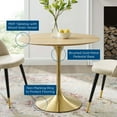 thumbnail image 4 of Modway Lippa 36" Round Wood Grain Dining Table in Gold Natural, 4 of 6