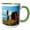 Green/White, variant on 3drose, Balanced Rock, Arches National Park, Utah, Usa, 11oz Two-tone Green Mug