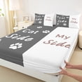 thumbnail image 3 of Homewish Romantic Valentine'Day Twin Sheet Sets, Grey White Kids Twin Fitted Sheet, 3pcs, 3 of 7