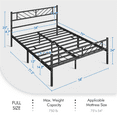 thumbnail image 6 of Topeakmart Full Size Metal Platform Bed Frame with Headboard and Footboard, Black, 6 of 8