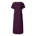 thumbnail image 4 of Women Nightgown Short Sleeve Soft Nightshirt Full Length Dress Sleepwear, 4 of 5