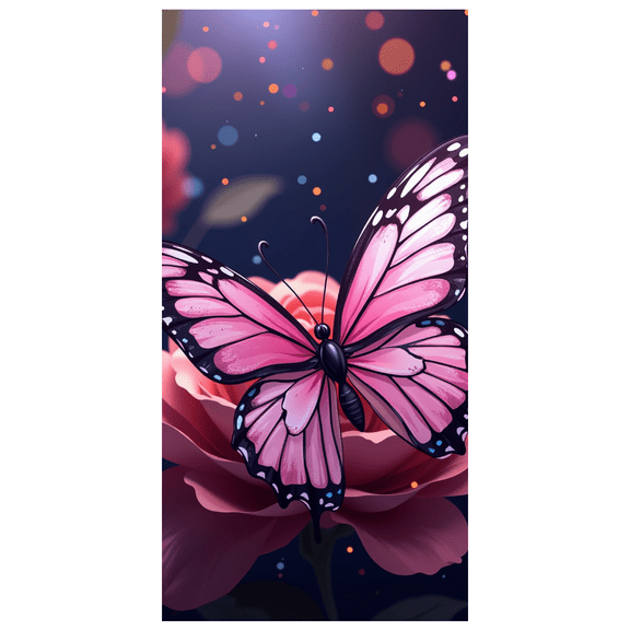 Magical Pink Butterfly and Rose Design Banner Background Decor Party Supplies Backdrop for Photo Booths Celebrations Gatherings and Valentine Events