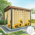 thumbnail image 6 of Outdoor Curtains for Patio Waterproof, Spring Sunflowers Outdoor Privacy Panels Grommet, Yellow White Plaid Farmhouse Rustic Blackout Outside Curtains for Porch/Cabana/Pergola/Gazebo 54"x84", 1 Panel, 6 of 8