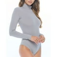 thumbnail image 2 of M&M SCRUBS Long Sleeve Turtle Neck Body Suit-Breathable Cotton Stretch Leotard(Grey, Large), 2 of 6