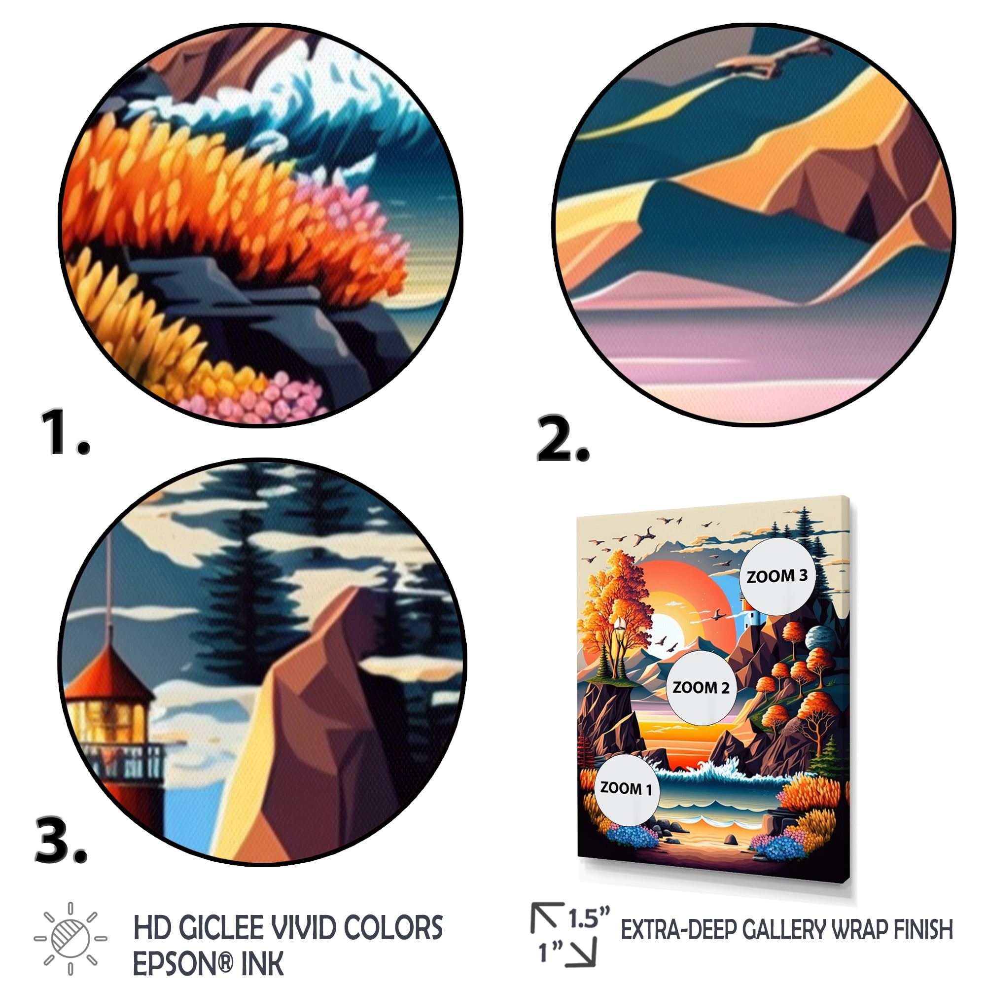 Designart Sunset In Modern Vector Style I Canvas Wall Art