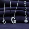 thumbnail image 3 of 18K White Gold Plated Initial Necklace | Moissanite Diamond Alphabet Necklace | Dainty Necklaces for Her | Letter "G" Pendant Necklace |18" + 2" Adjustable Chain, 3 of 6