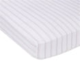 thumbnail image 1 of Pink & Gray Stripes Muslin Crib Sheet, 1 of 1