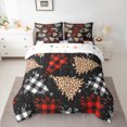 thumbnail image 3 of Manfei Chic Christmas Tree 7-Piece Bedding Comforter Set for Kids, Leopard Cheetah Print King Bedding Sets, Fashion Checkered Plaid Reversible Bed Sheets, Microfiber Bedroom Decor, 3 of 8