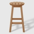 thumbnail image 2 of WestinTrends Malibu 24" HDPE Outdoor Patio Round Counter Height Bar Stool Set of 2, Teak, 2 of 6