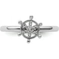 thumbnail image 4 of Sterling Silver Stackable Expressions Rhodium Ship's Wheel Ring - Ring Size 8.0, 4 of 8