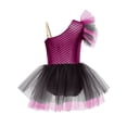 thumbnail image 6 of Raenseen Girls Mermaid Fish Scales Print Tutu Ballet Dance Performance Dress Hot Pink 8, 6 of 7