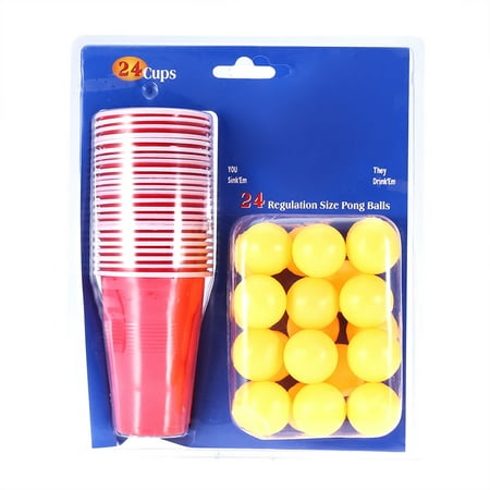 

Safe 24 Cups Eco-friendly Pong Balls Game Toy Beer Game Cup Durable For Game Entertainment Christmas