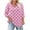 Pink, variant on Posijego Plus Size Tops for Women 3/4 Sleeve Shirts V Neck Polka Dot Graphic Tees Casual Dressy Blouses