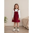 thumbnail image 5 of BemeyourBBs Toddler Baby Girls Fall Winter Outfit Rib Knit Shirt Tops with Corduroy Overall Dress Clothing Set, 5 of 9