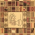 thumbnail image 1 of Ahgly Company Indoor Square Patchwork Brown Transitional Area Rugs, 4' Square, 1 of 4