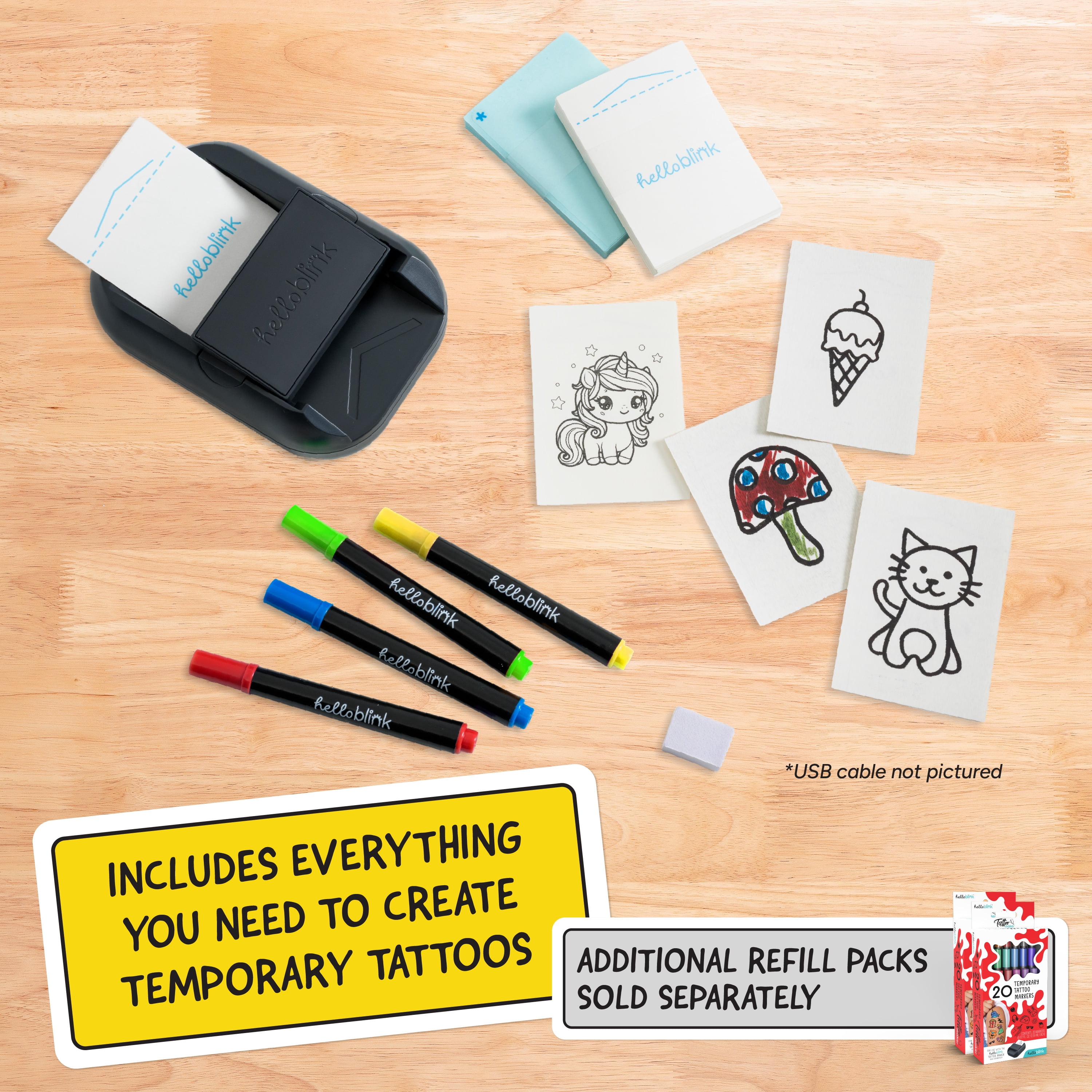 Hello Blink Tattoo Maker Temporary Body Art for Kids Ages 8+