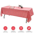 thumbnail image 2 of Gymax 10 Pcs Nappe Rectangulaire en Polyester 60"x126 Pouces Rouge & Blanc à Carreaux pour Fête, 2 of 10