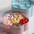 thumbnail image 3 of Boîte de Rangement pour Collations avec Couvercle Transparent, Assiette Divisée pour Fruits Secs, Plateau à Collations, Noix, Bonbons, Boîte de Rangement en Forme de Fleur (Rose Double Couche), 3 of 8