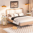 thumbnail image 4 of Baxluxe Round End Table Set of 2, Faux Marble Golden Side Table with Metal Base, Living Room Small Coffee Table Nightstand Bedside Table, 2 Pieces Sofa End Table for Living Room, Bedroom, Gold, 4 of 7