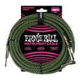 thumbnail image 1 of Cable para Instrumentos Ernie Ball Negro y Verde Trenzado 5,4 m Recto Acodado, 1 of 2