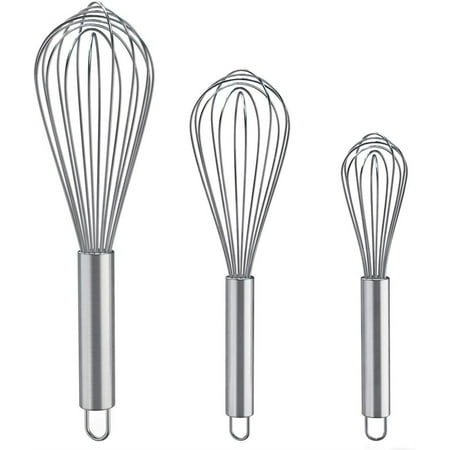 

NOGIS Whisks for Cooking 3 Pack Stainless Steel Whisk for Blending Whisking Beating and Stirring Enhanced Version Balloon Wire Whisk Set 8 +10 +12