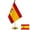 Spanish Flag [Golden Single Pole], variant on Spanish Desktop Flag with Stand Office Table Ornament Single Pole Indoor Display National Flag for Desk Home or Event Decor