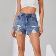 thumbnail image 4 of Cathalem Women Denim Short Jeans Pants Women's Stretchy Denim Jean Shorts with Pockets(Blue,S), 4 of 5