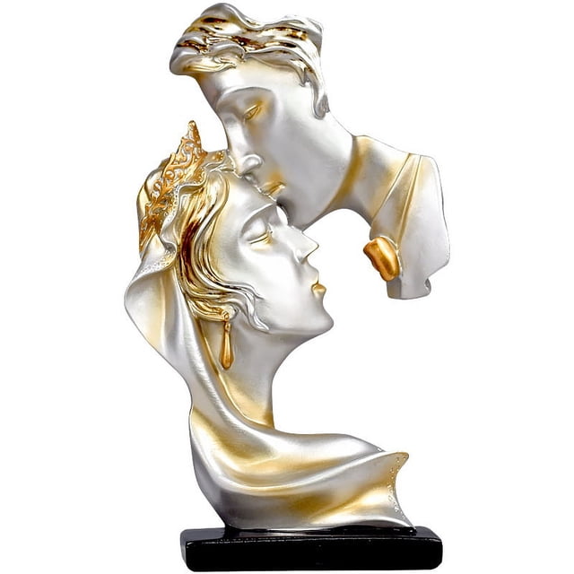 Escultura de beso de parejas, escultura de pareja de arte abstracto, muebles para el hogar, estatua de resina, esculturas de resina para el hogar moderno, objetos decorativos