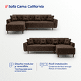 thumbnail image 3 of LASE Muebles Sala Esquinera En L Sofá Cama Reclinable 3 En 1 • California Onix, 3 of 6