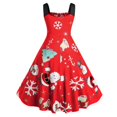 thumbnail image 2 of AMERTEER Robe Grande Taille Femmes Vintage Sans Manches de Noël Impression Ménagère Soirée Robe de Bal, 2 of 2