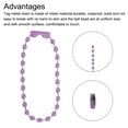thumbnail image 3 of Ball Bead Chain Beaded Necklace Chains 4 Inch 2.4mm/0.1inch for Jewelry Making,Pack of 100(Purple), 3 of 6