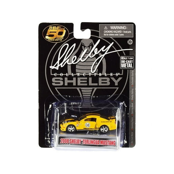 2008 Ford Shelby Mustang #08 Terlingua Racing Team, Yellow and Black - Shelby Collectibles SC753YL - 1/64 scale Diecast Model Toy Car